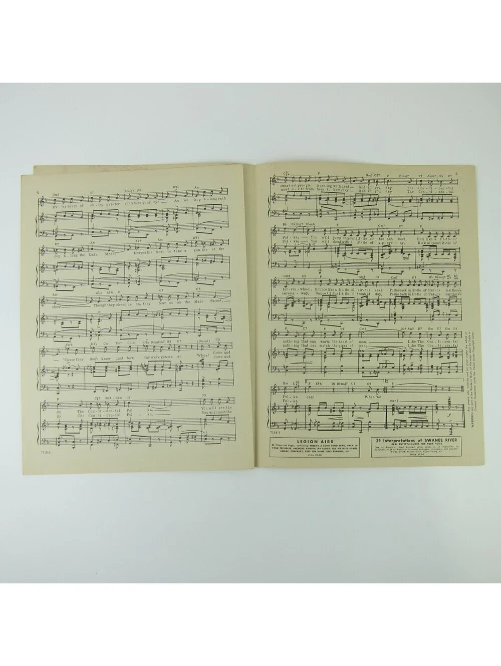 Sheet Music The Continental Polka Easy To Wed Film Lucille Ball Vintage 1945